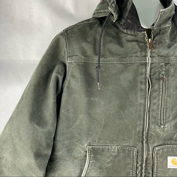 Vintage CARHARTT Womens size Large or Mens Medium Y2K detachable hood green - Picture 4 of 12